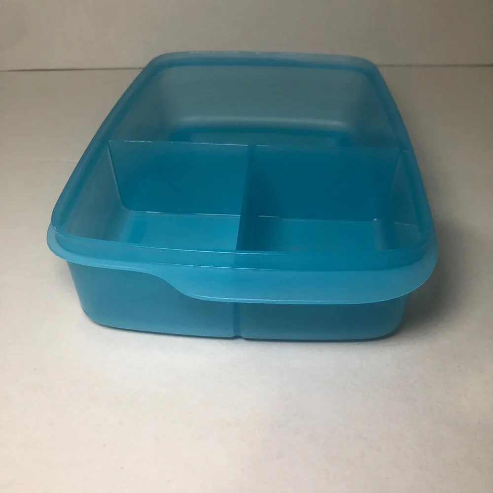 Tupperware Eco Lunch-It Divided Container 3 Slot Blue #7817B-2